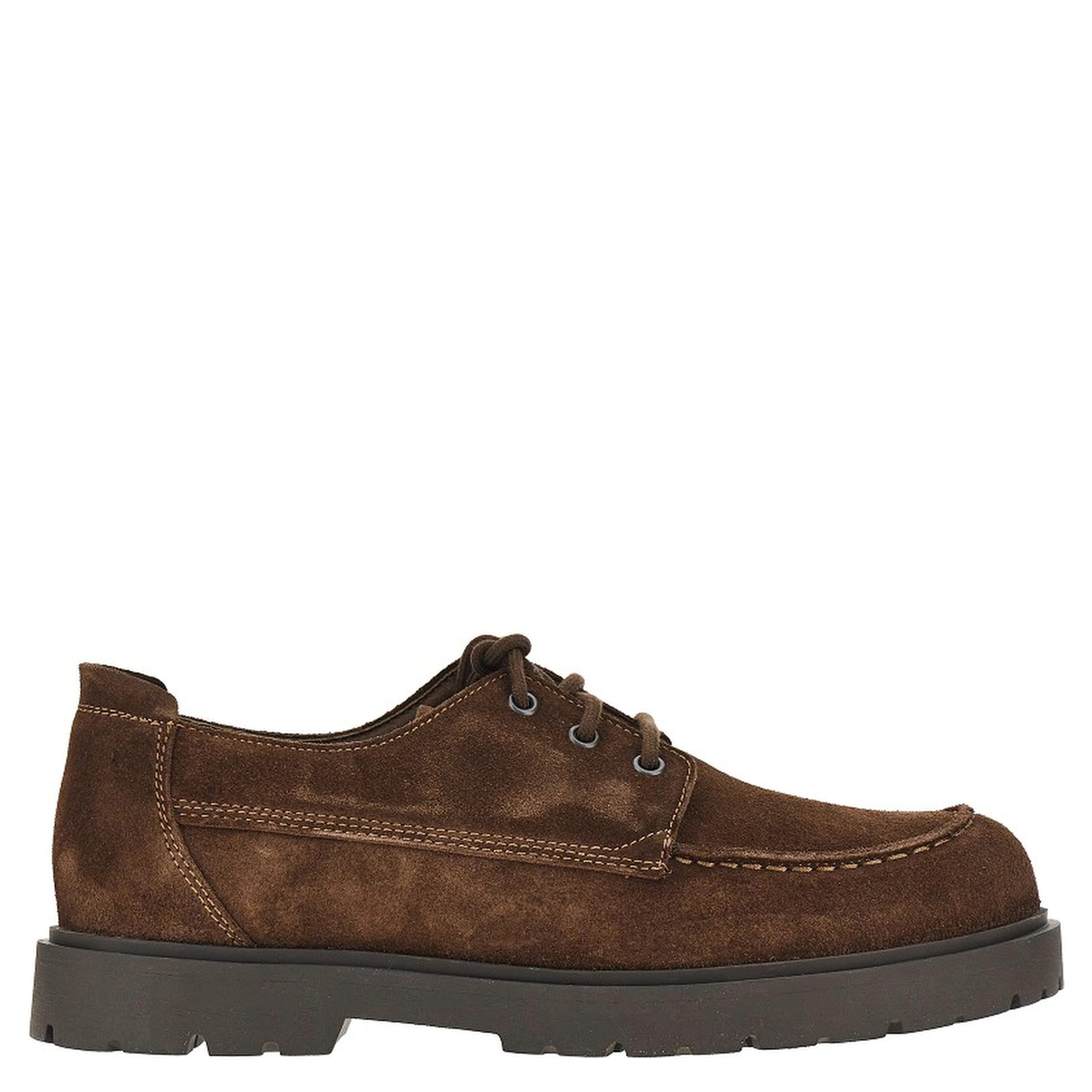Suede leather lace-up shoes