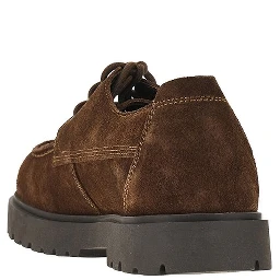 Suede leather lace-up shoes