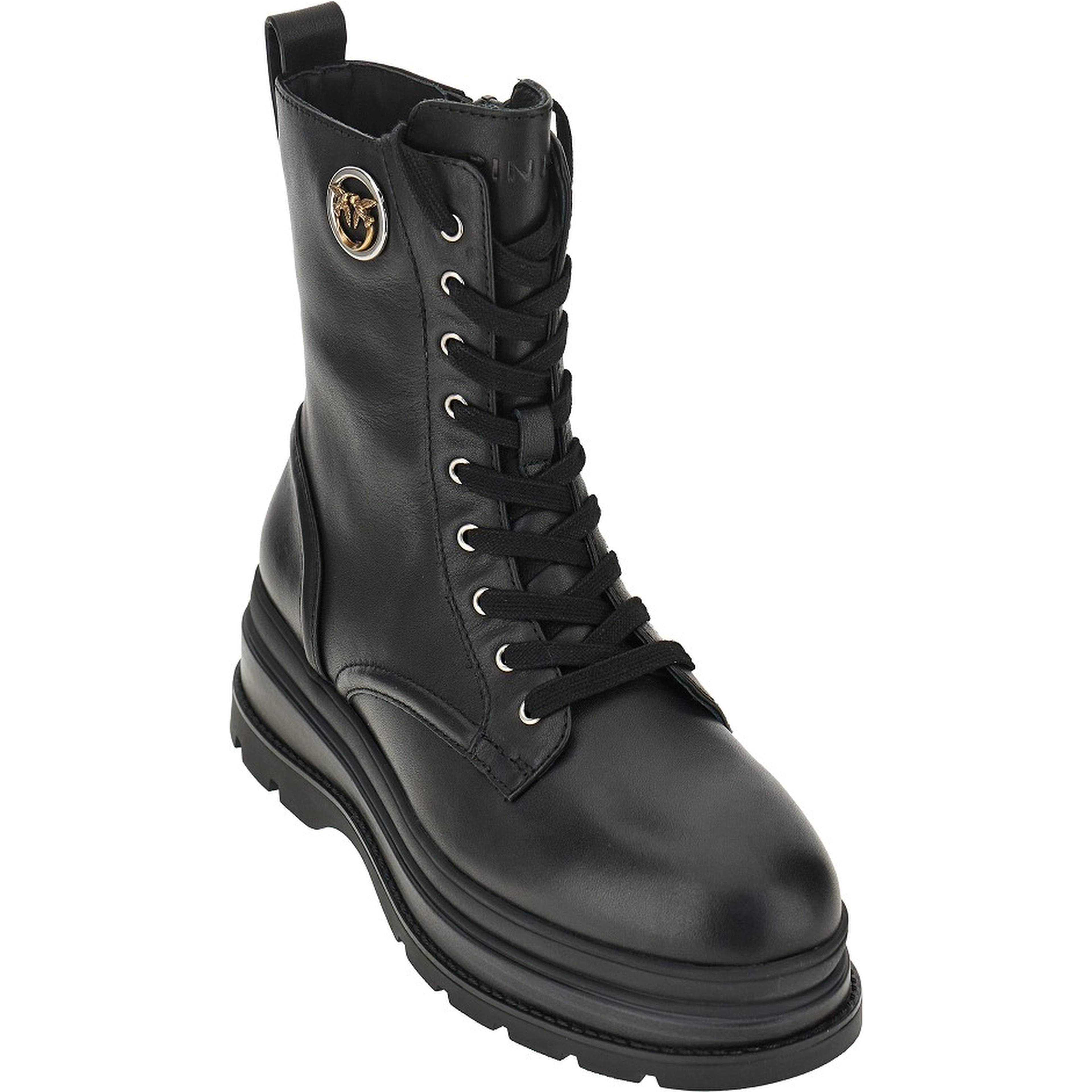 Leather ankle boots with Love Birds detail
