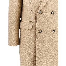 Wool gabardine double-breasted coat