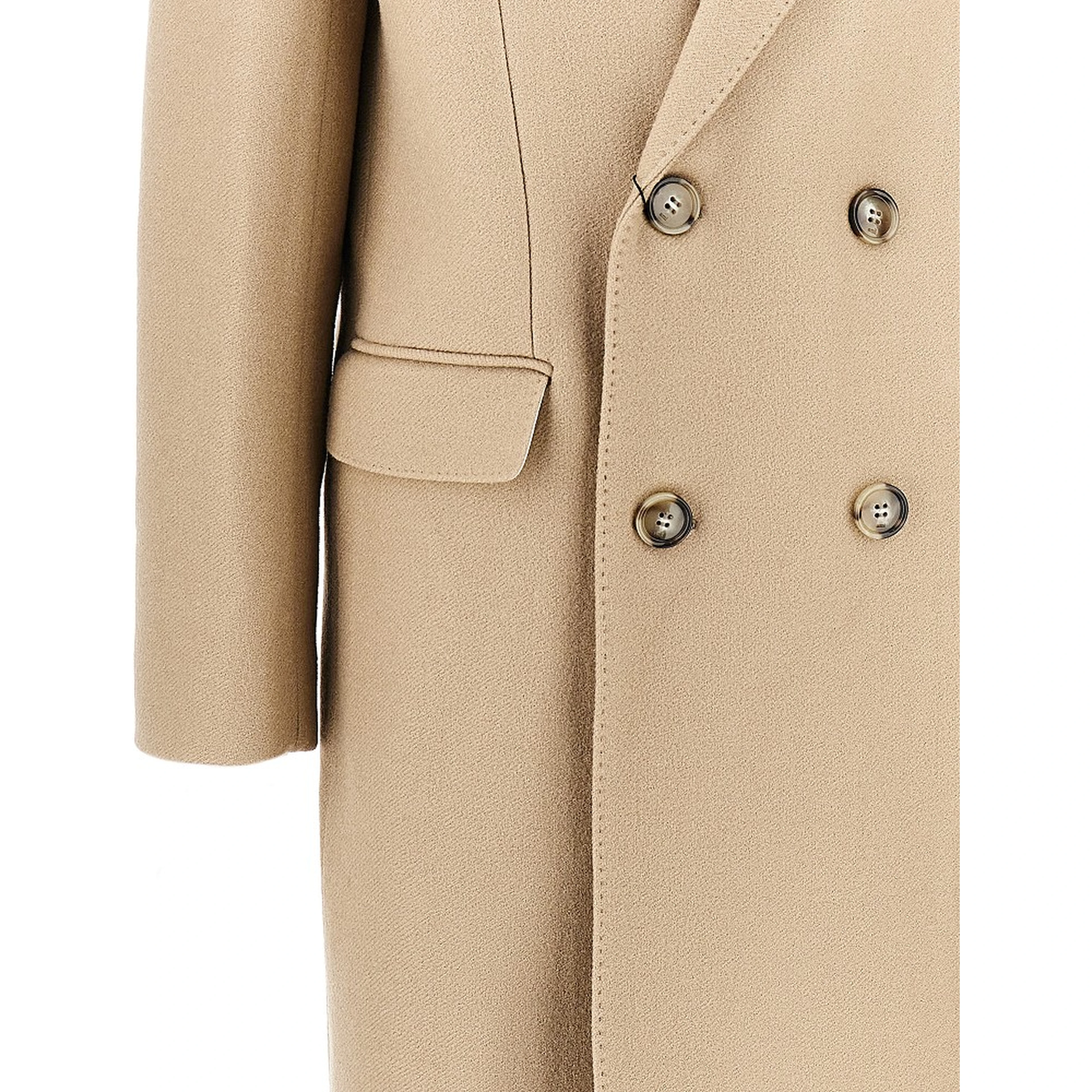 Wool gabardine double-breasted coat