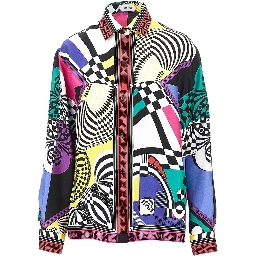 Printed silk twill shirt
