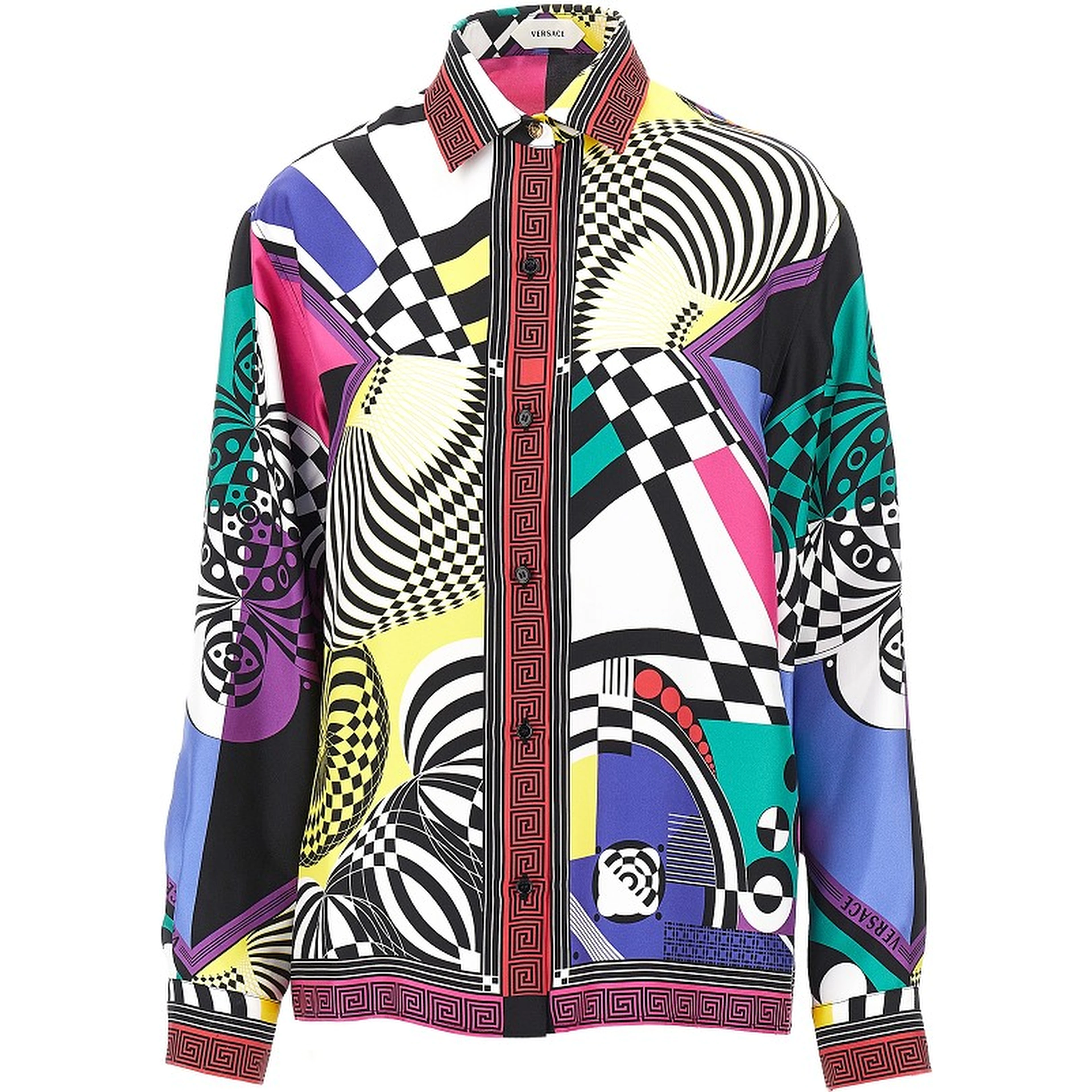 Printed silk twill shirt
