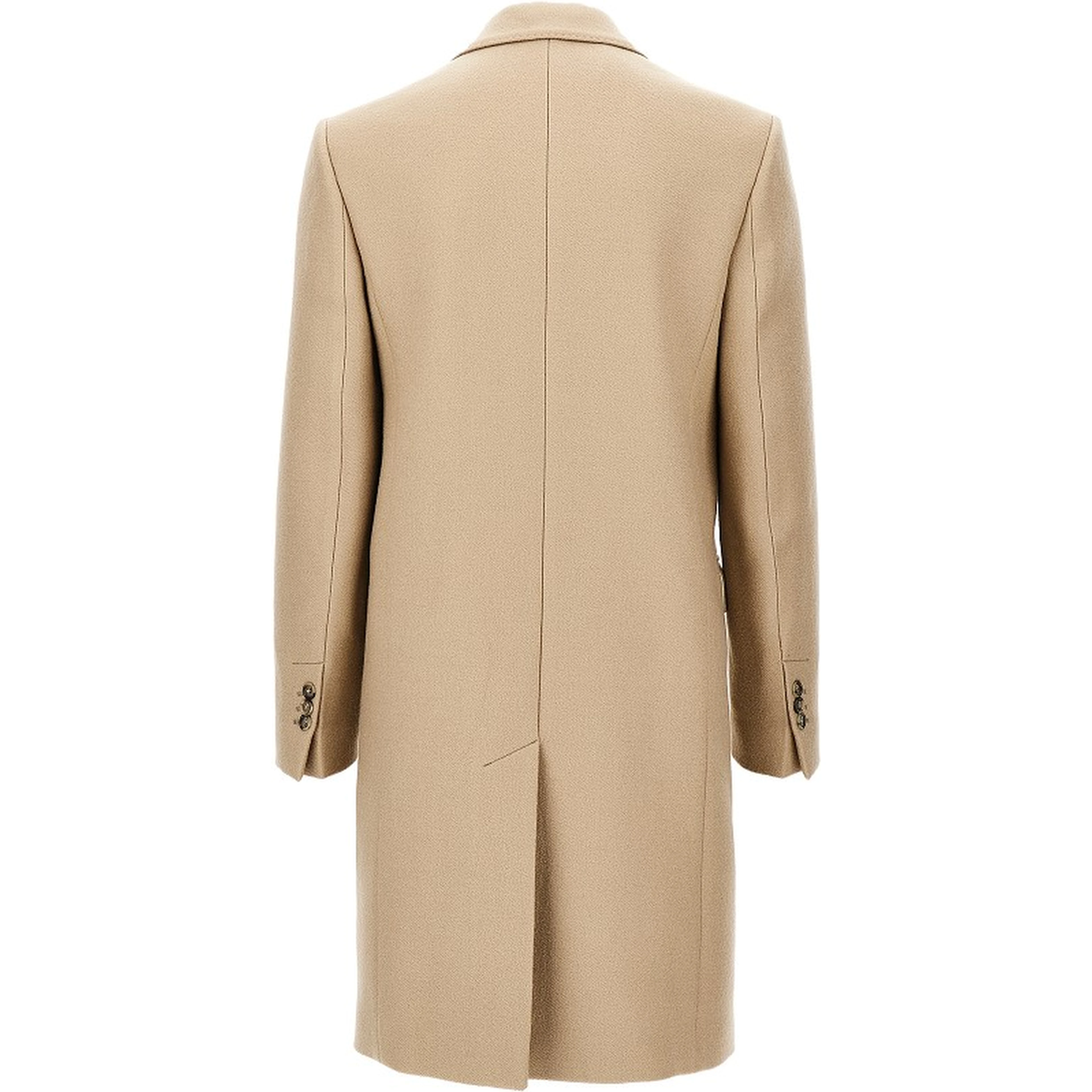 Wool gabardine double-breasted coat