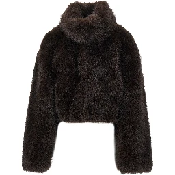 Faux fur cropped jacket