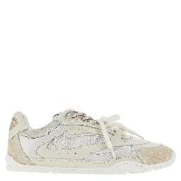 Suede leather and velvet sneakers