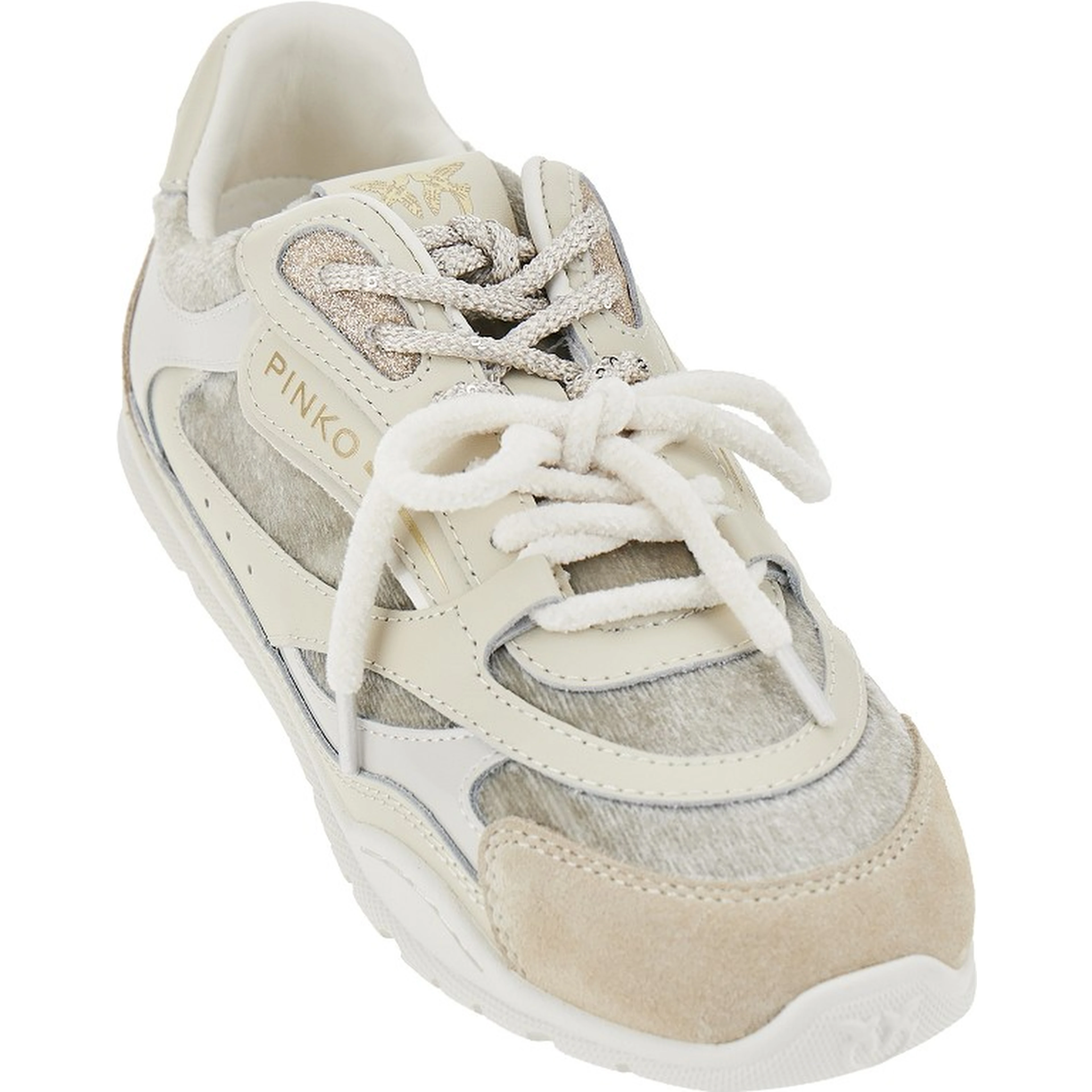 Suede leather and velvet sneakers