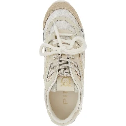 Suede leather and velvet sneakers
