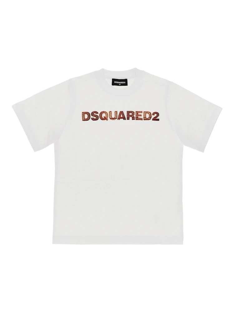 Cotton T-shirt with logo embroidery