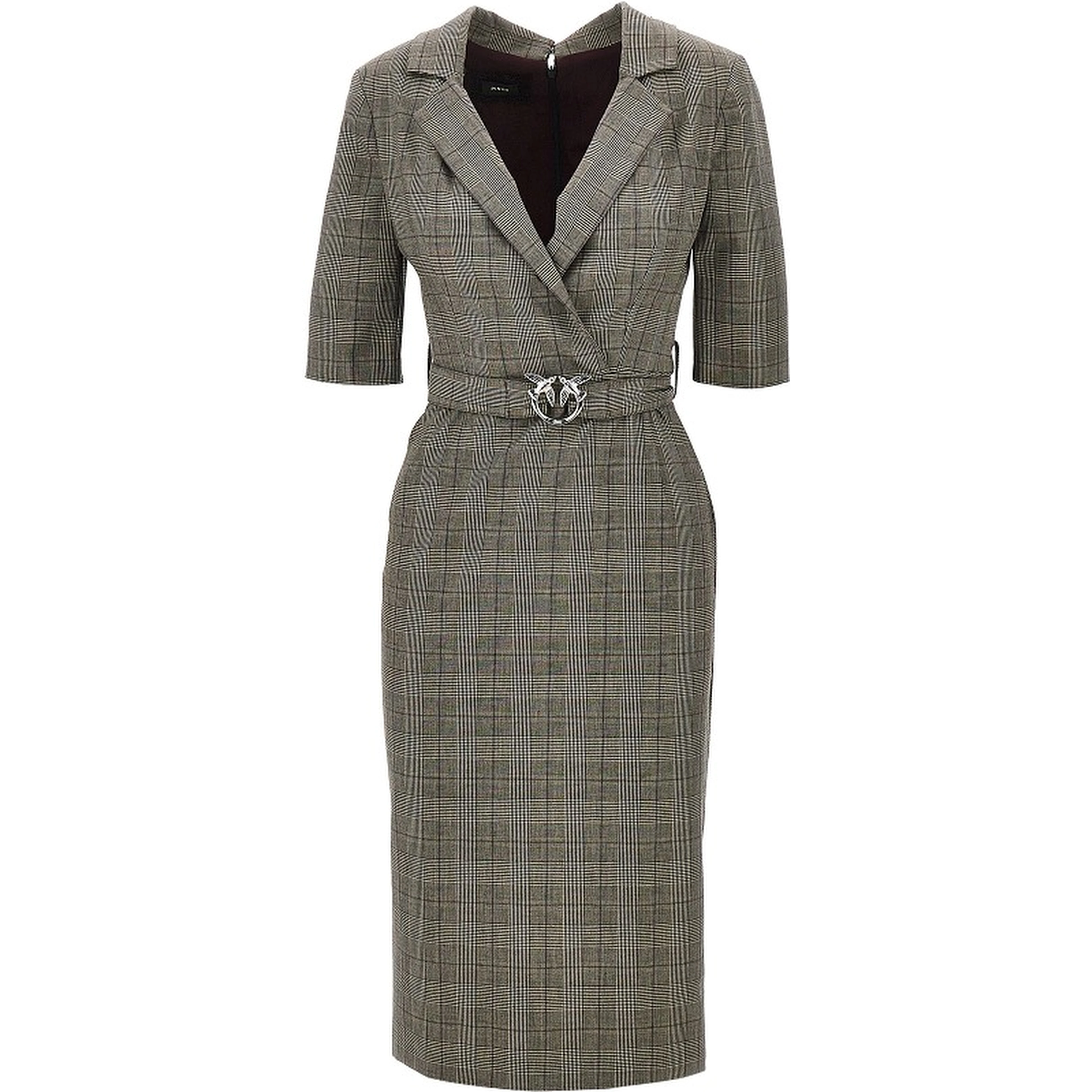 Wool-blend midi dress with Check motif