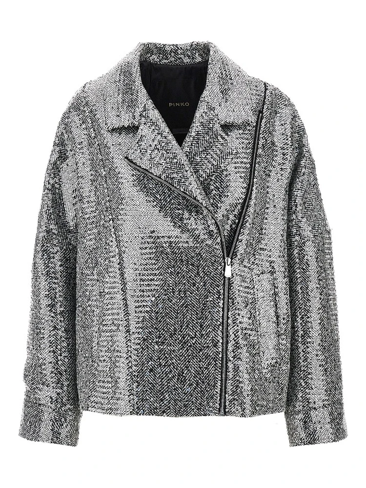 Sequinned chevron cloth jacket
