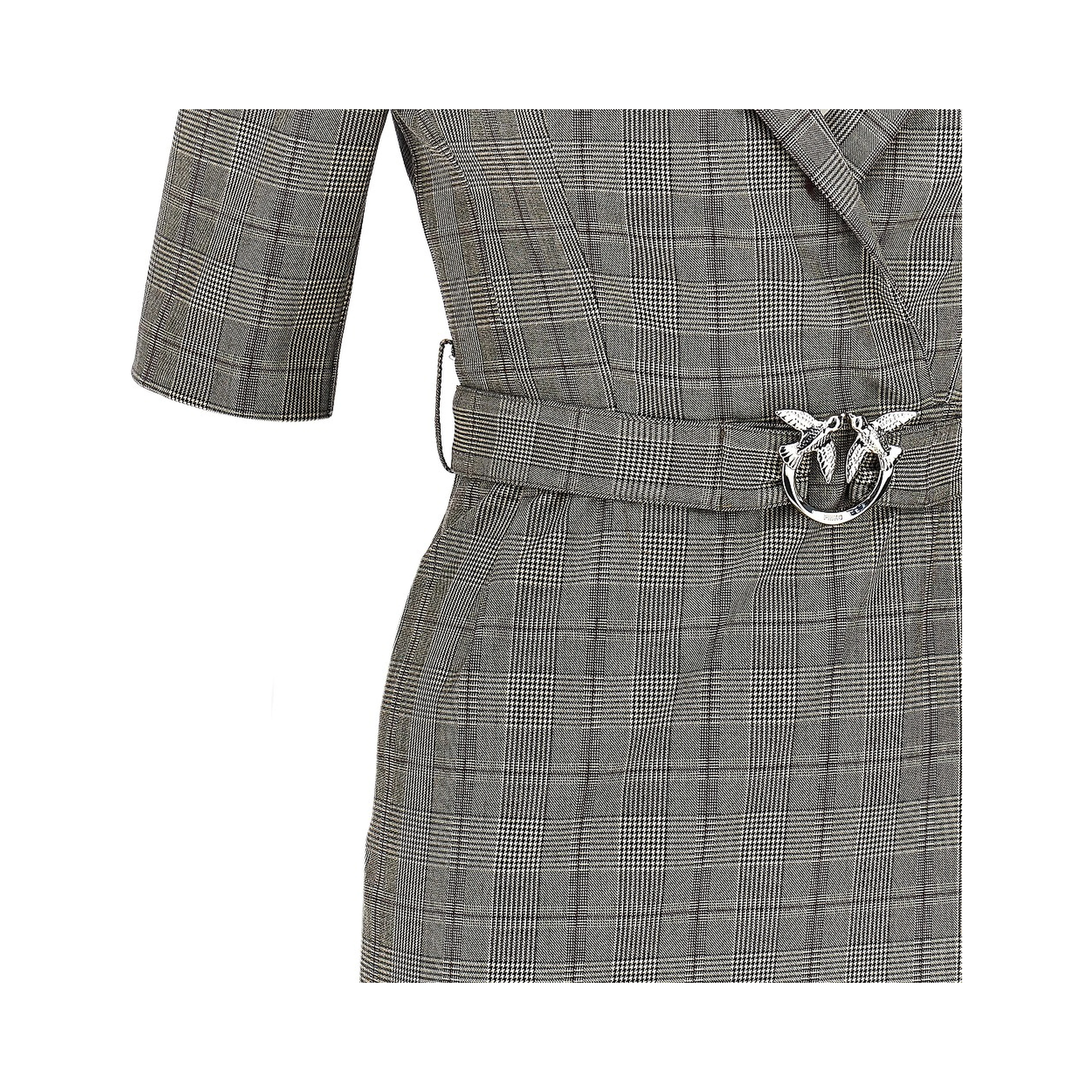 Wool-blend midi dress with Check motif