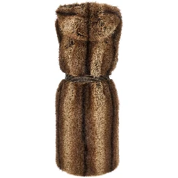 Faux fur vest with belt