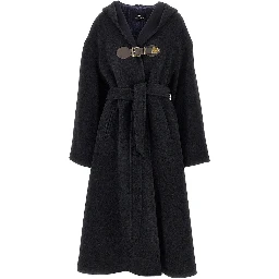 Wool-blend oversized coat