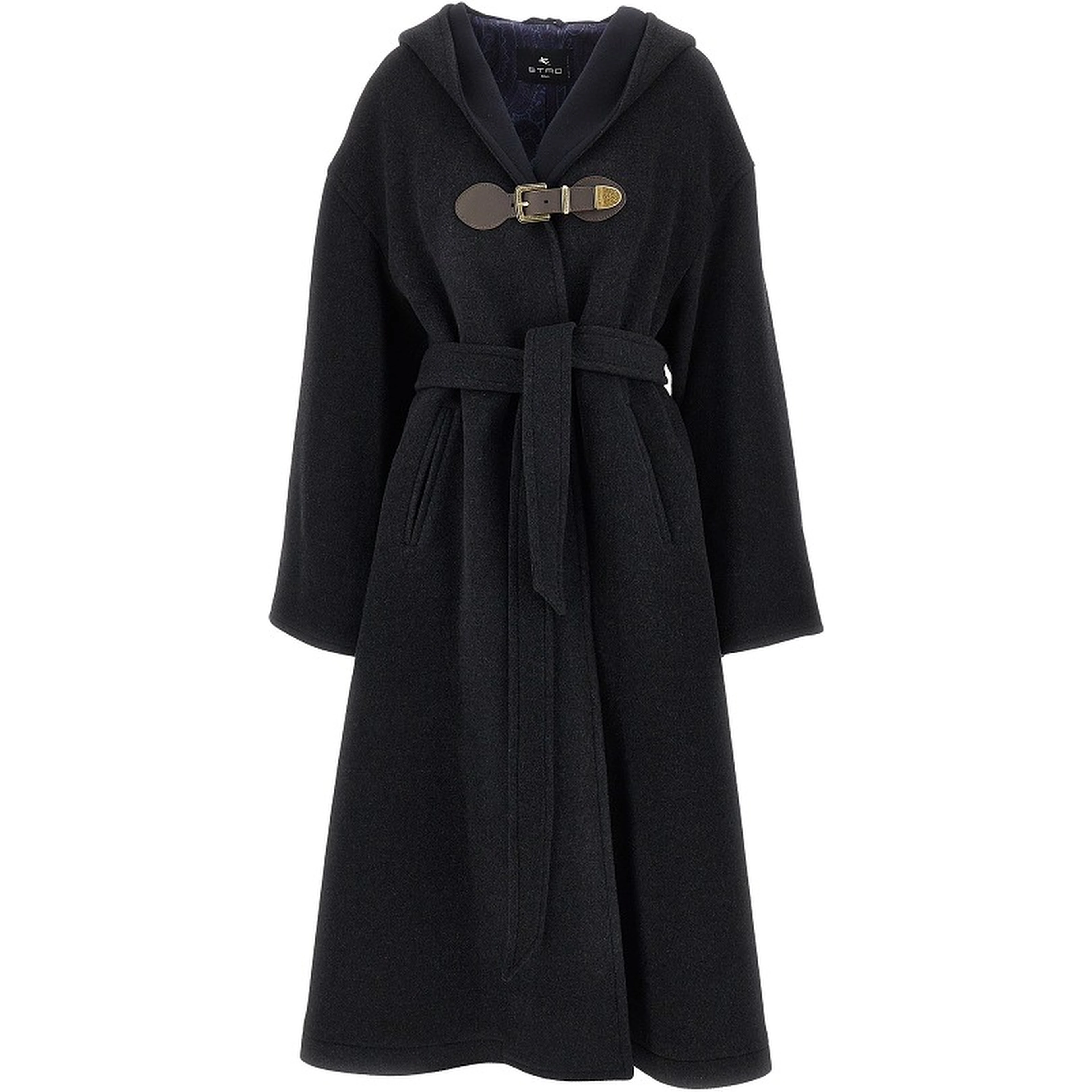 Wool-blend oversized coat