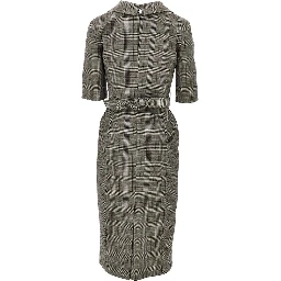 Wool-blend midi dress with Check motif