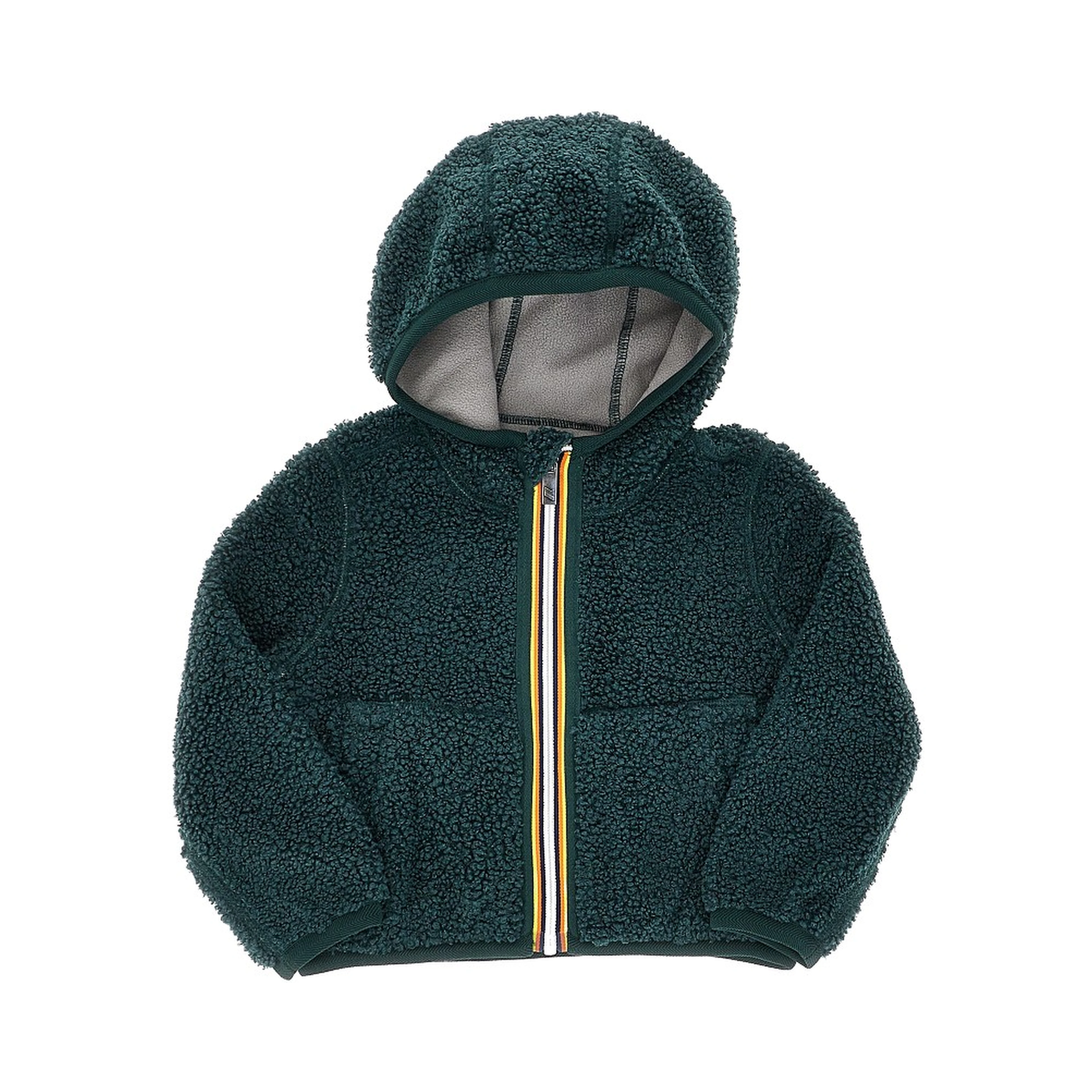 Reversible downjacket in sherpa fabric