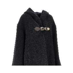 Wool-blend oversized coat