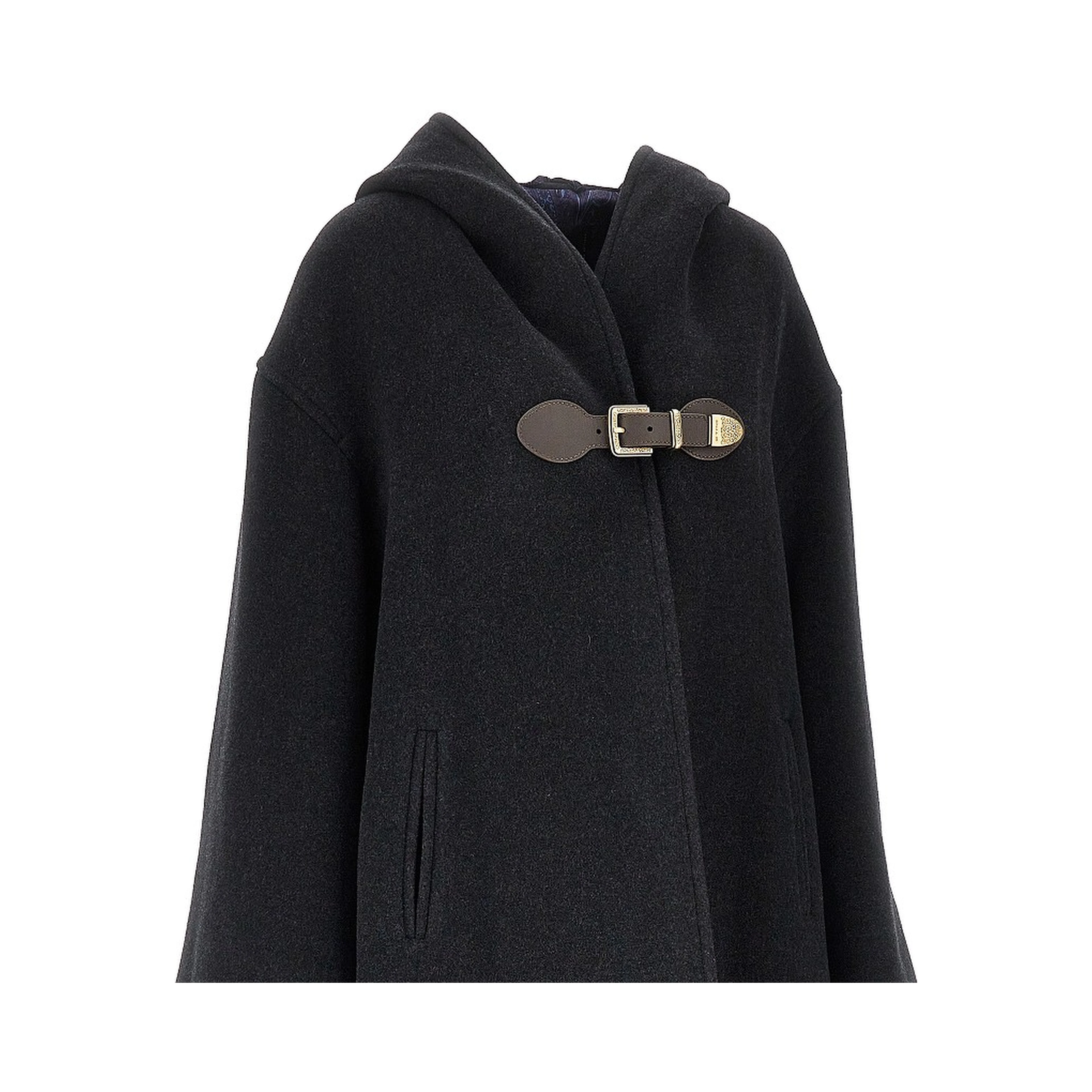 Wool-blend oversized coat