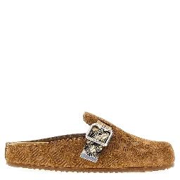 Check suede leather 'Urchin' clogs