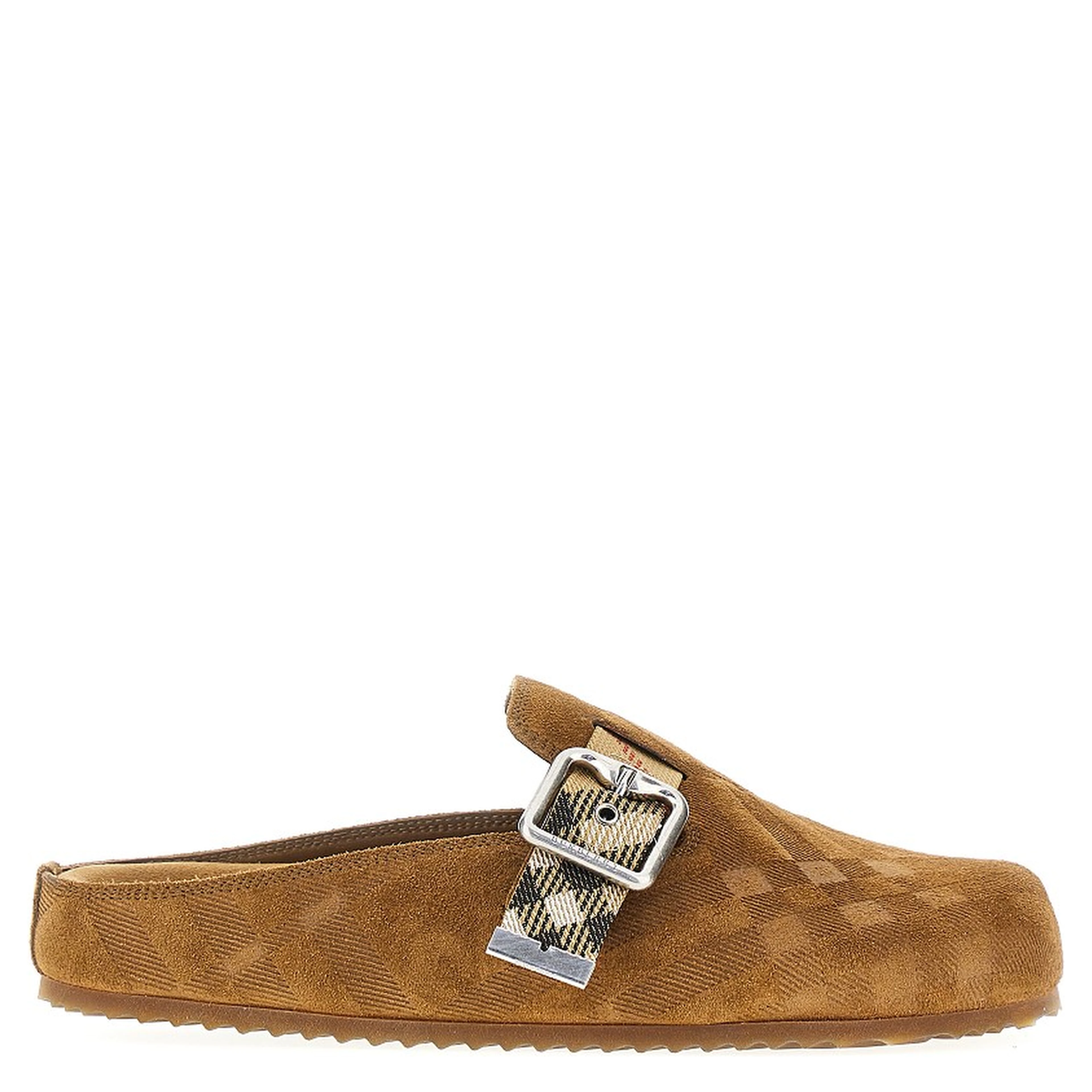 Check suede leather 'Urchin' clogs