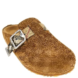 Check suede leather 'Urchin' clogs
