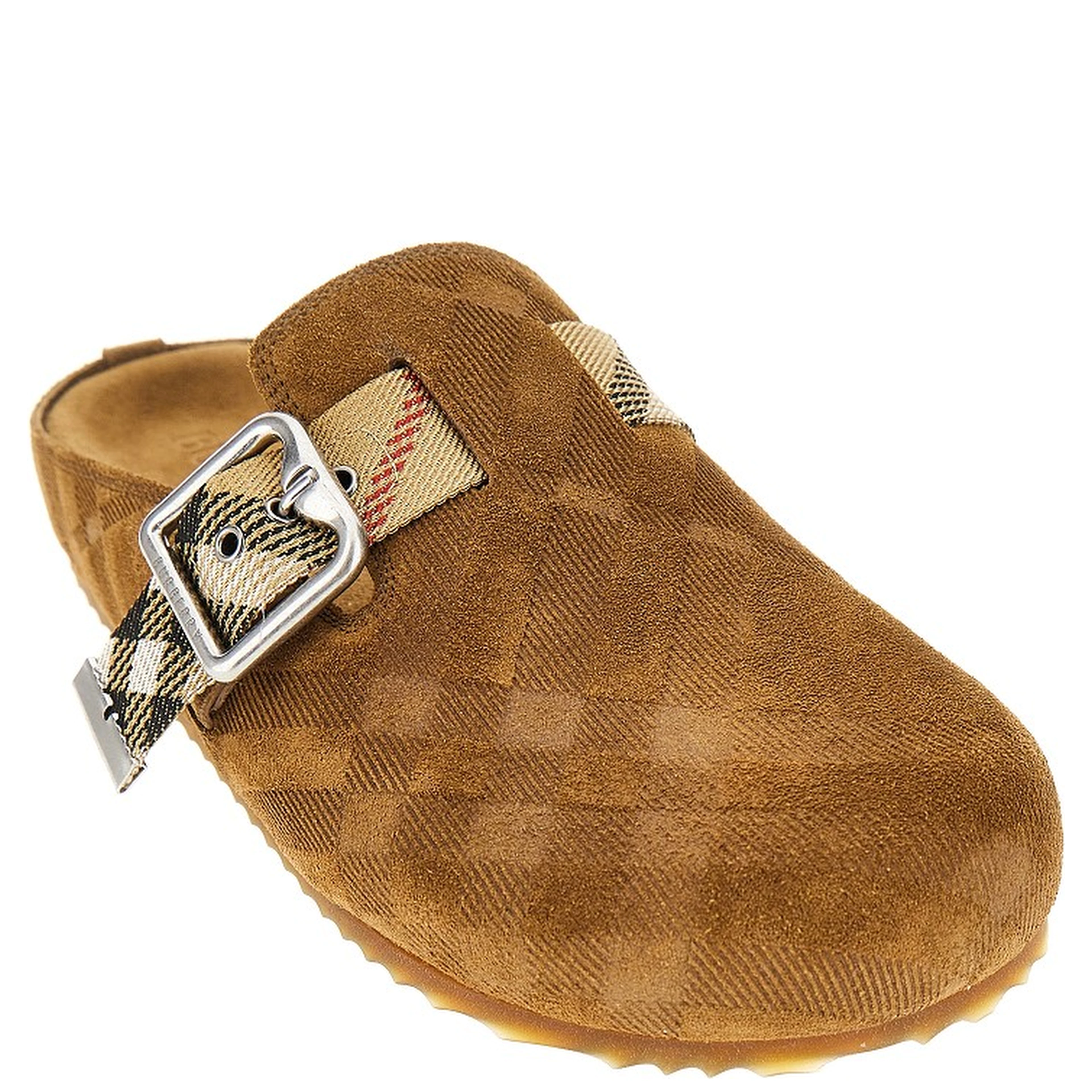 Check suede leather 'Urchin' clogs