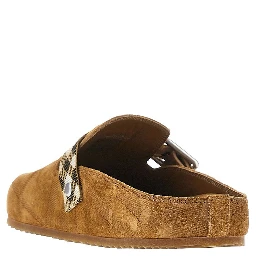 Check suede leather 'Urchin' clogs