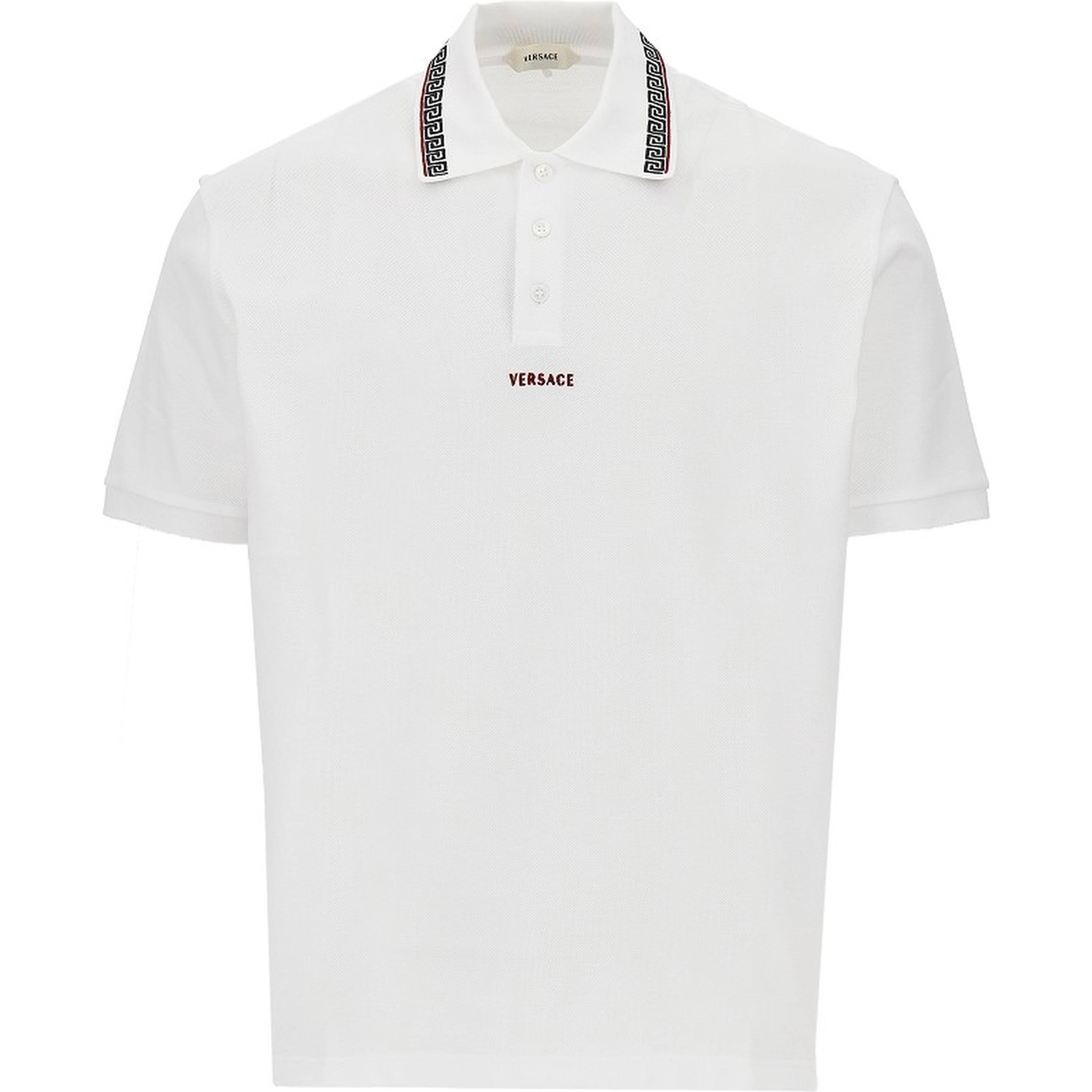 Cotton polo shirt with Greca motif
