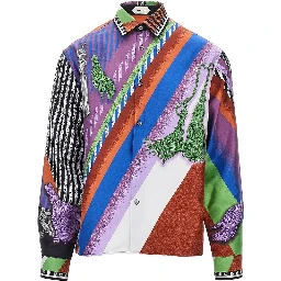 Silk twill shirt with Formula 6 print