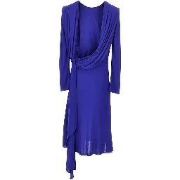 Viscose jersey draped midi dress