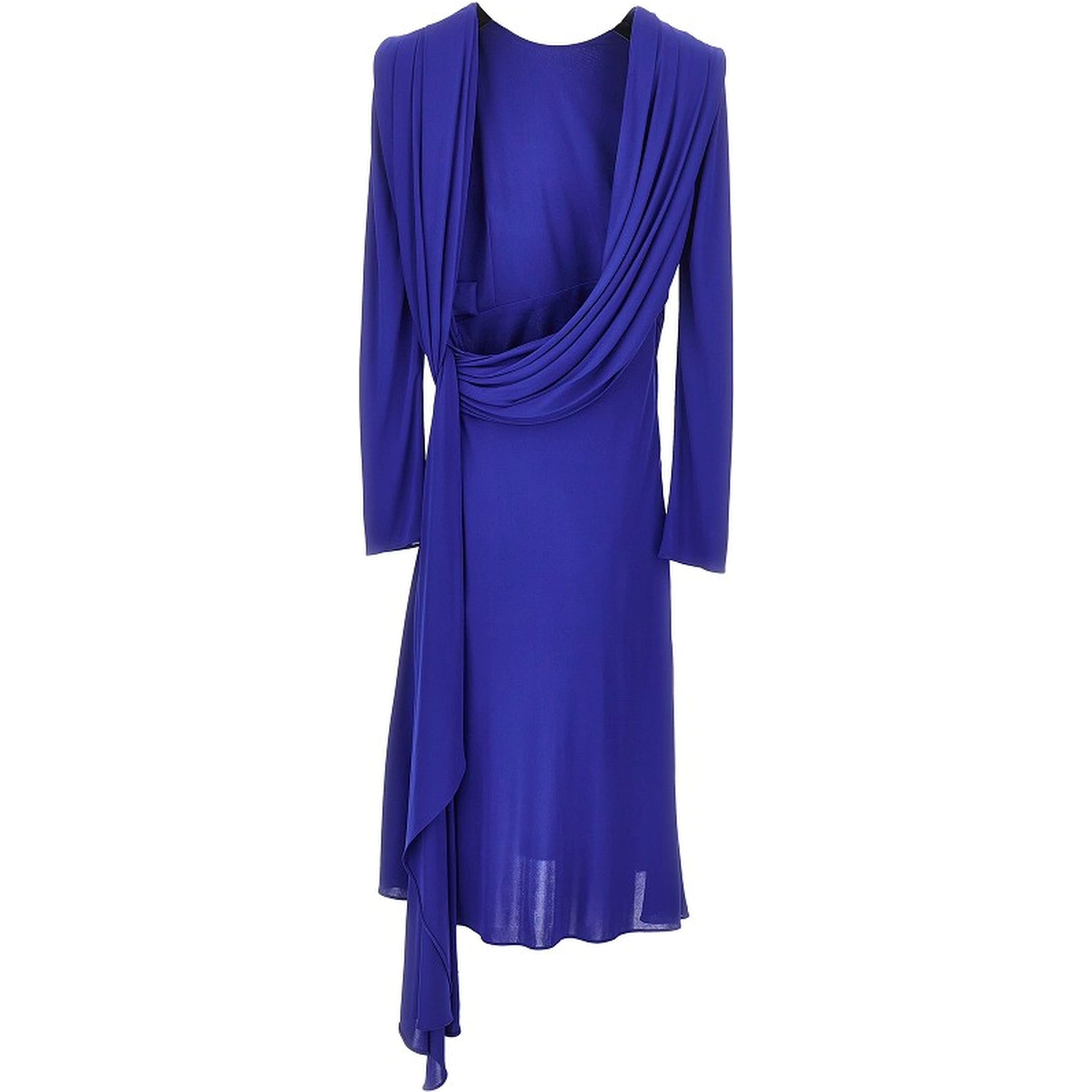 Viscose jersey draped midi dress