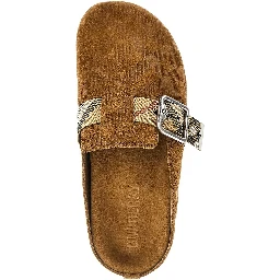 Check suede leather 'Urchin' clogs