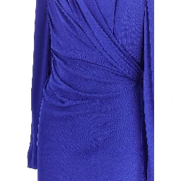 Viscose jersey draped midi dress
