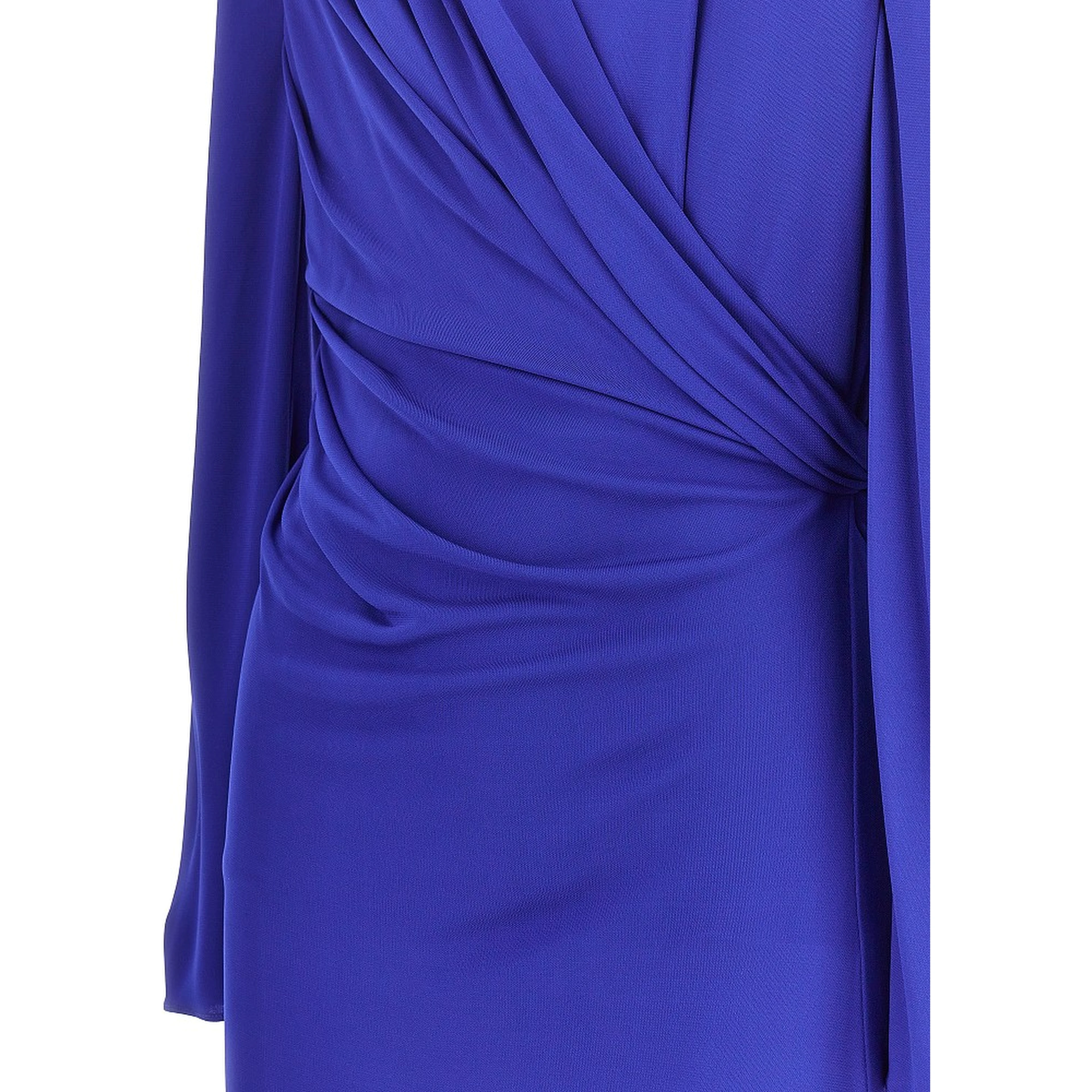 Viscose jersey draped midi dress