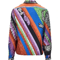 Silk twill shirt with Formula 6 print