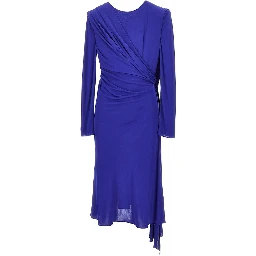 Viscose jersey draped midi dress