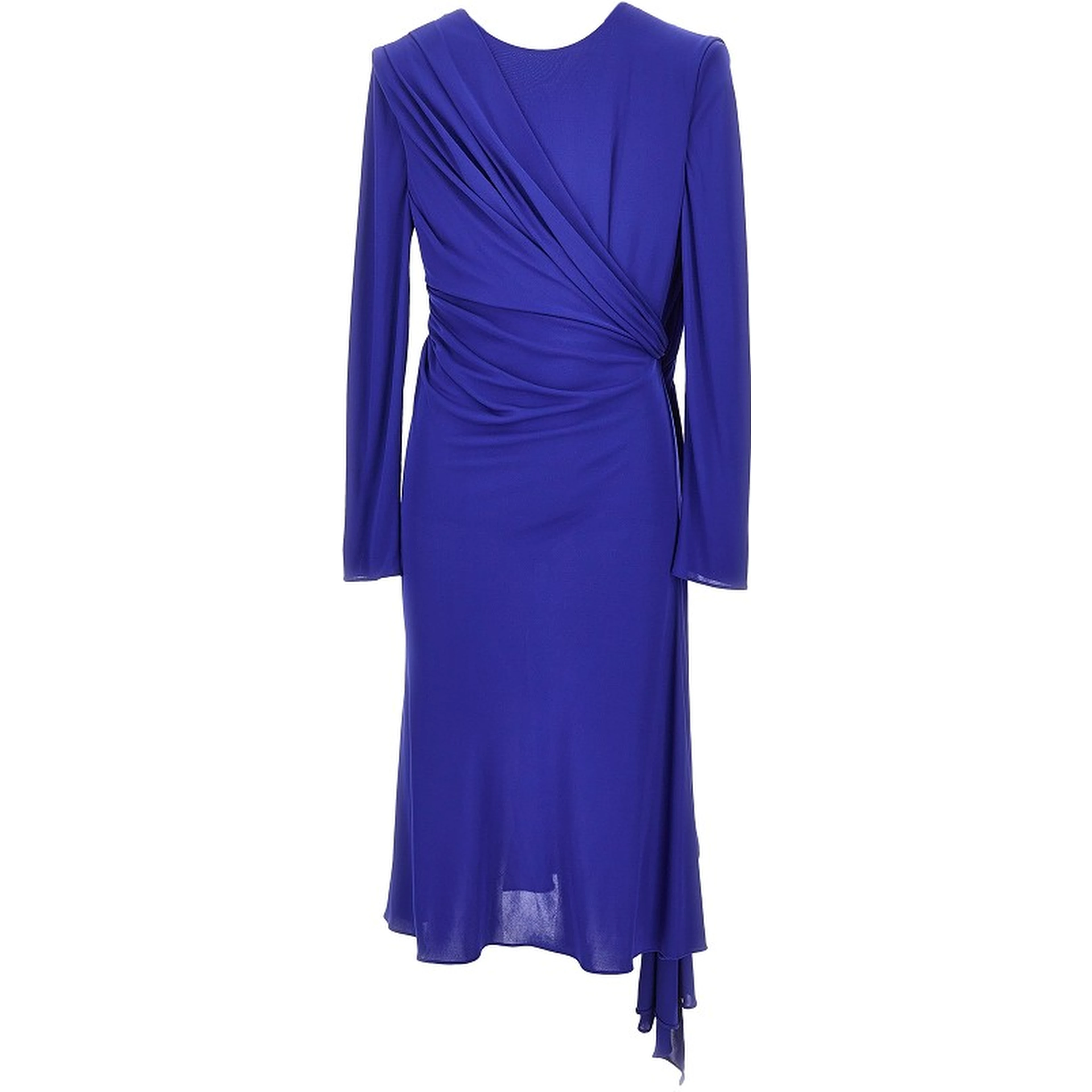 Viscose jersey draped midi dress