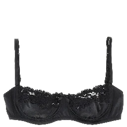 Satin and lace balconette bra