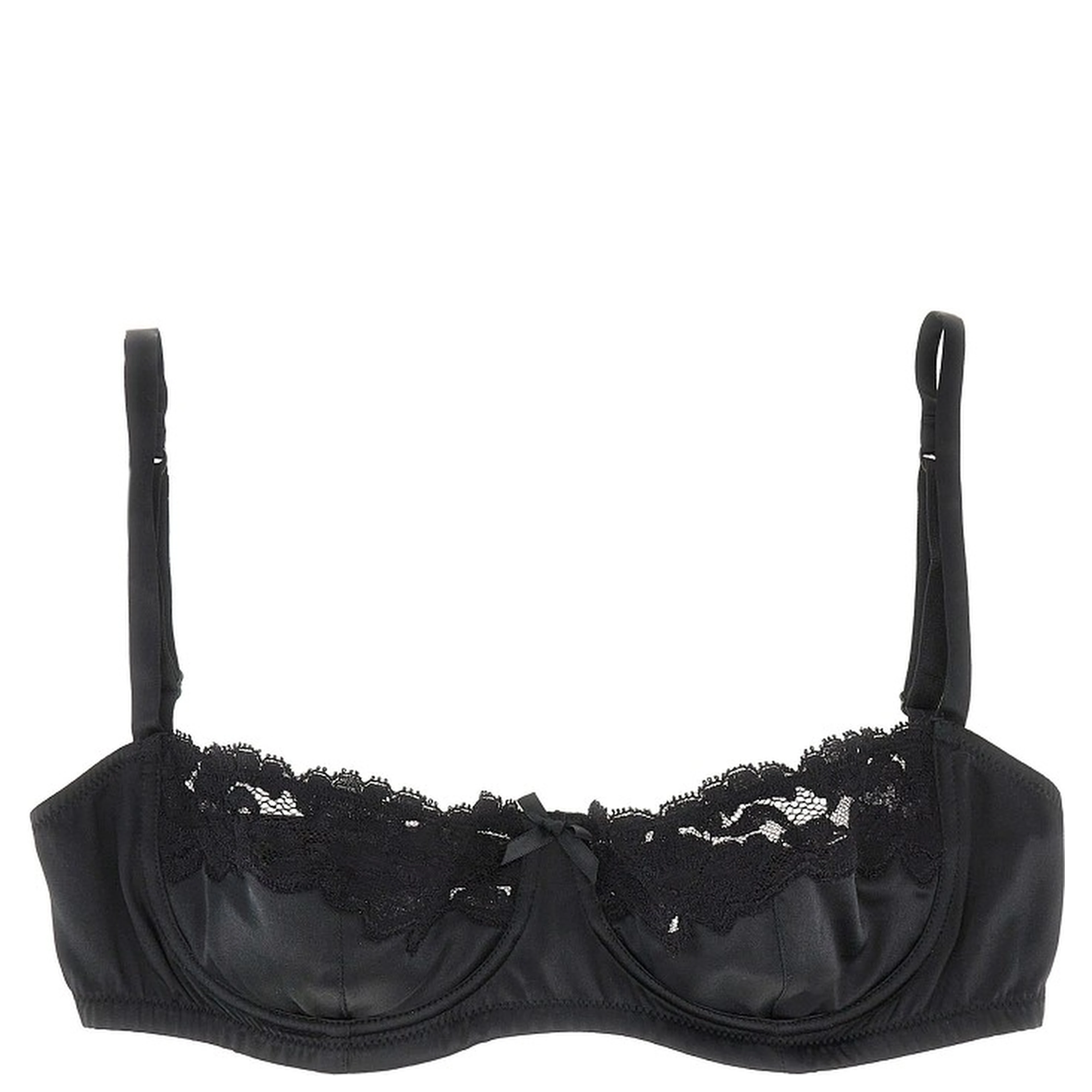 Satin and lace balconette bra