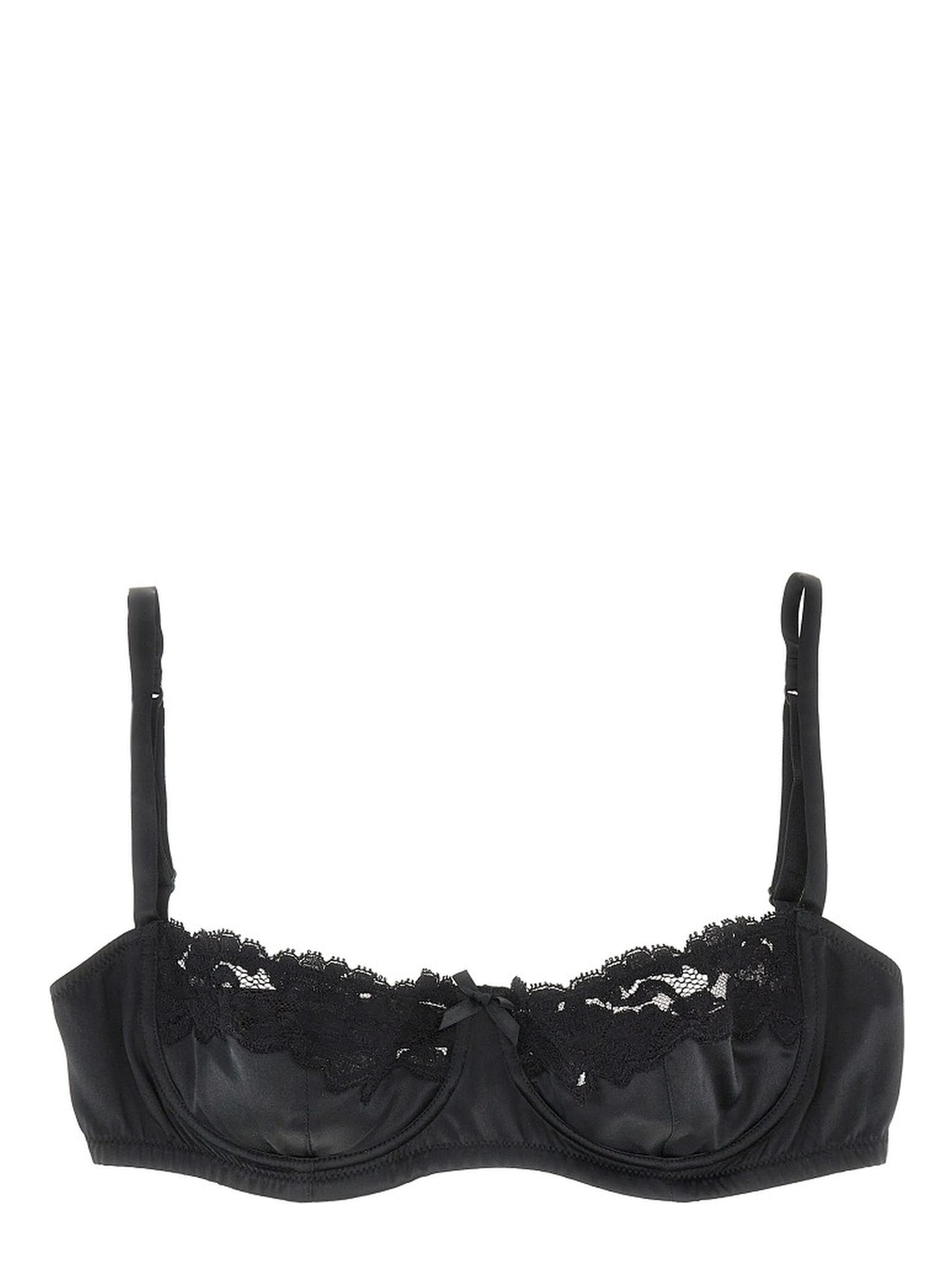 Satin and lace balconette bra