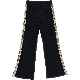 Stretch cotton pants with Check motif