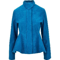 Suede leather Peplum jacket