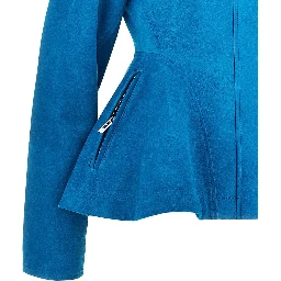 Suede leather Peplum jacket