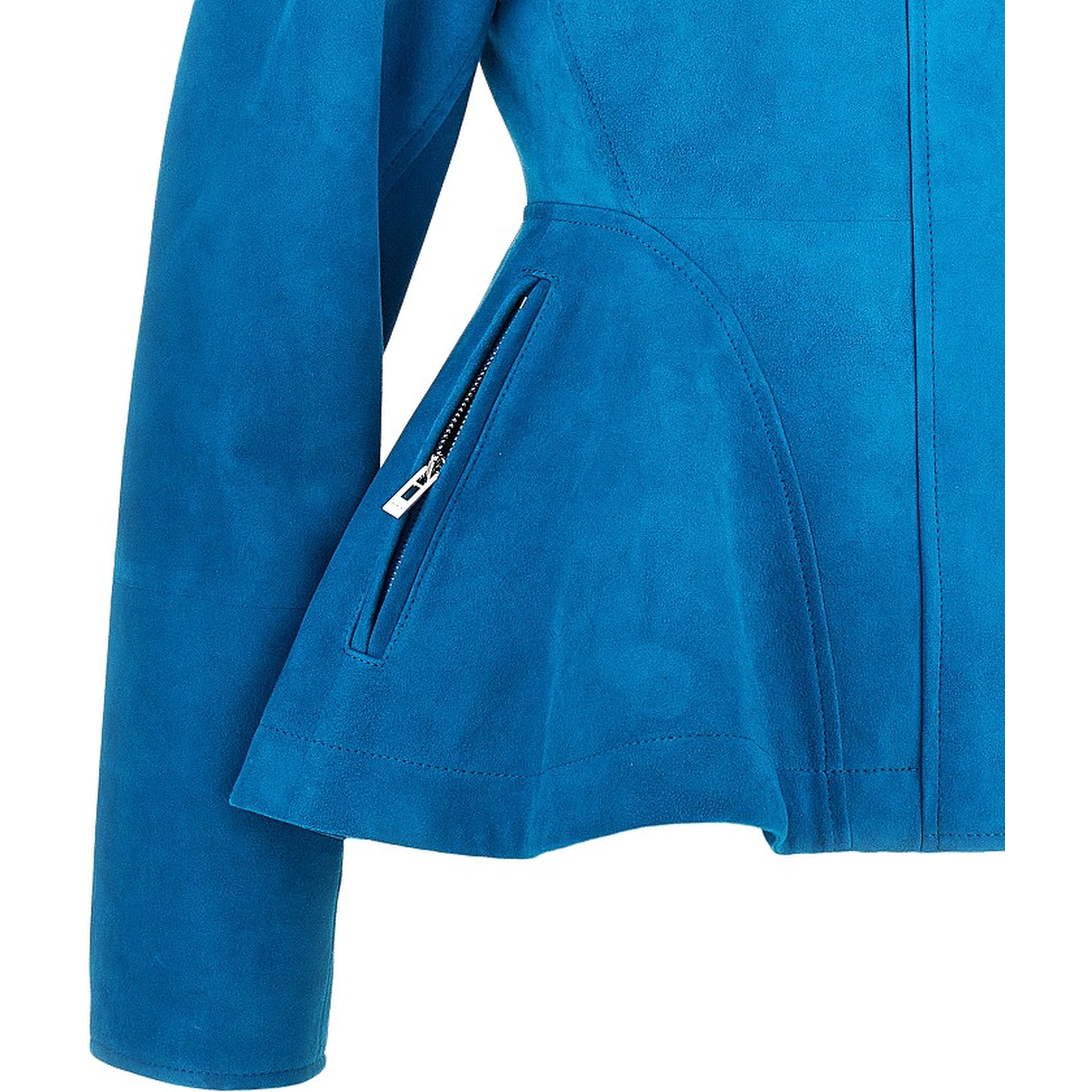 Suede leather Peplum jacket