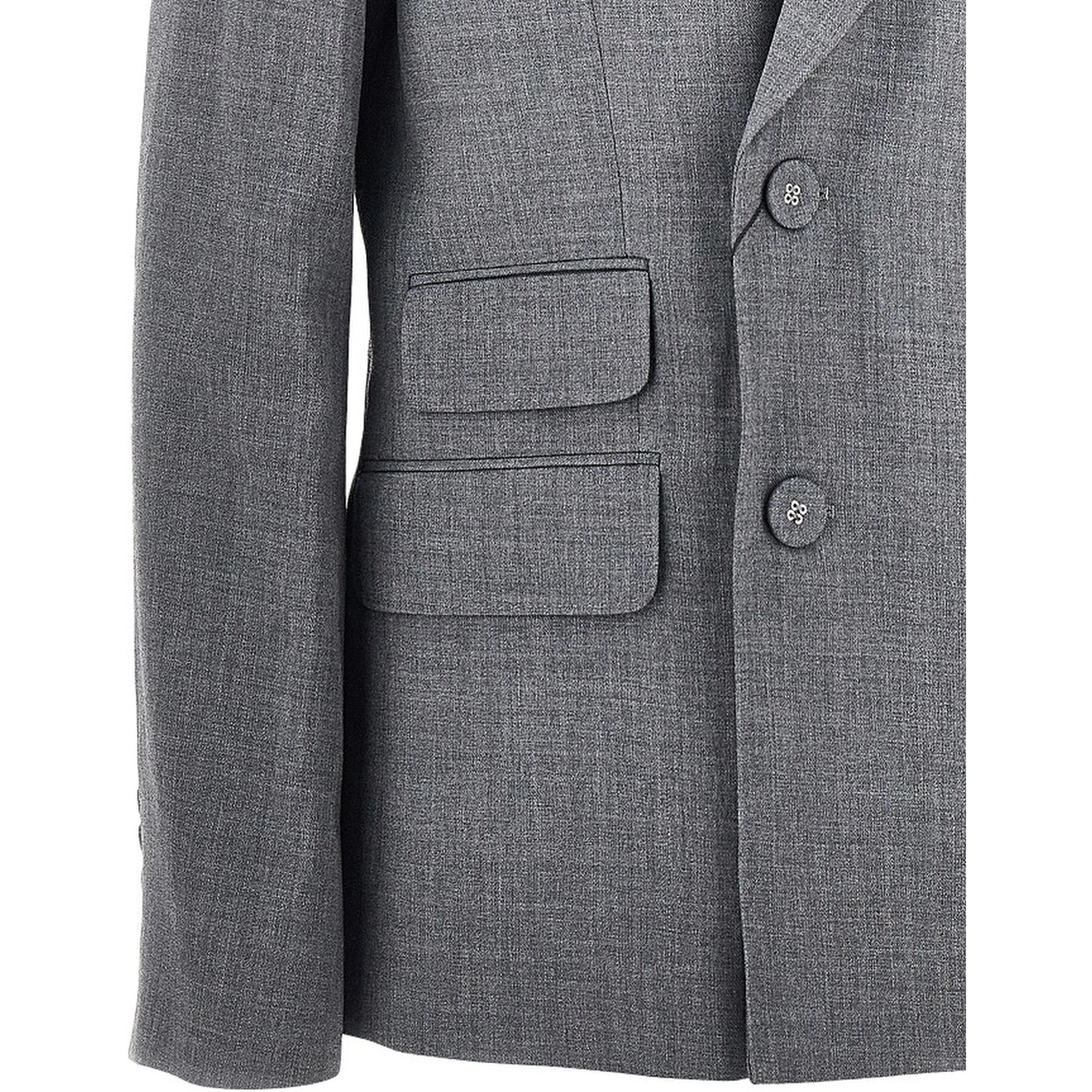 Double-breasted wool blazer with belt