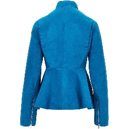 Suede leather Peplum jacket