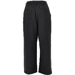 Straight leg wool-blend pants