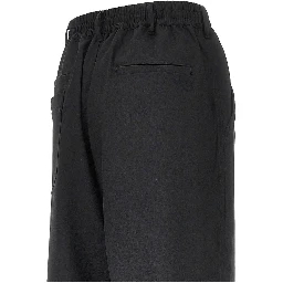 Straight leg wool-blend pants