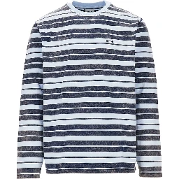 Cotton T-shirt with striped motif